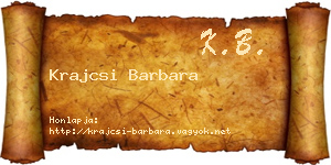 Krajcsi Barbara névjegykártya